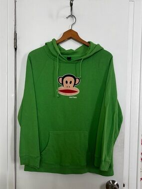 Paul Frank Lime Green Monkey Graphic Pullover Hoodie